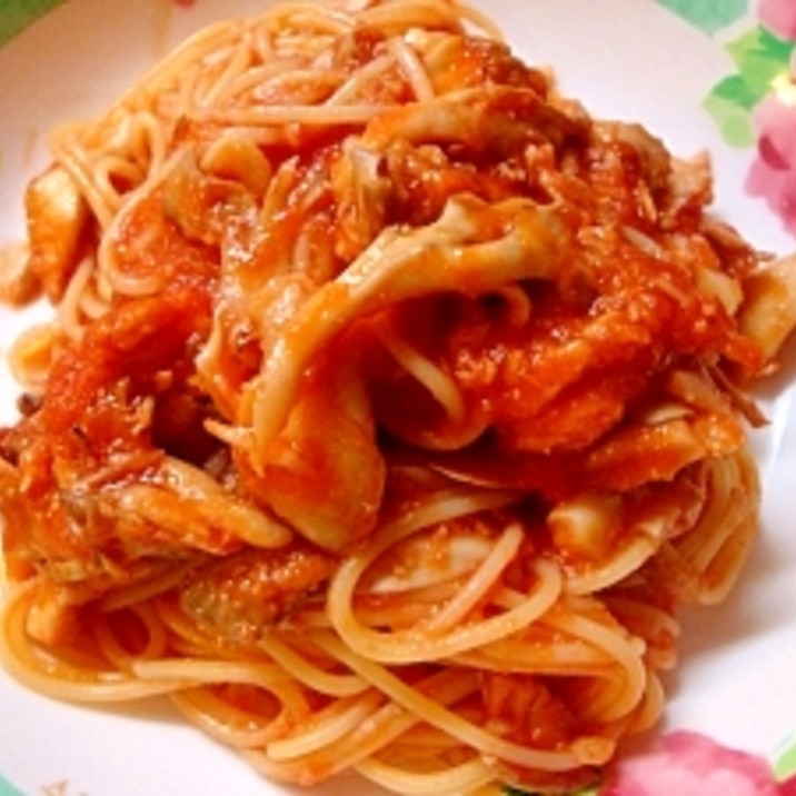 まいたけとツナのトマトソースパスタ レシピ 作り方 By Shimo9756 楽天レシピ